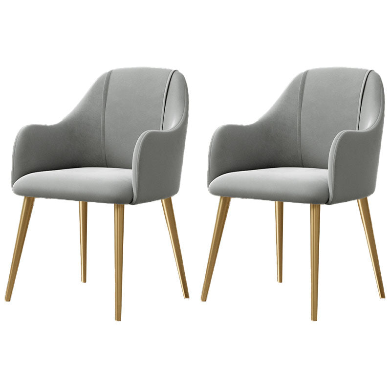 Nordic Style Metal Dining Room Chairs Upholstered Side Armchair for Restaurant Use Light Gray 2 Piece Set Clearhalo ' kitchen&dining_furn' 'Dining Chairs' 'Dining Tables & Seating' 'dining_chair' 'furn' 'furn_dining_chair' 'Furniture' 'furniture_dining_chair' 'Kitchen & Dining Furniture' 'kitchen' 4502173