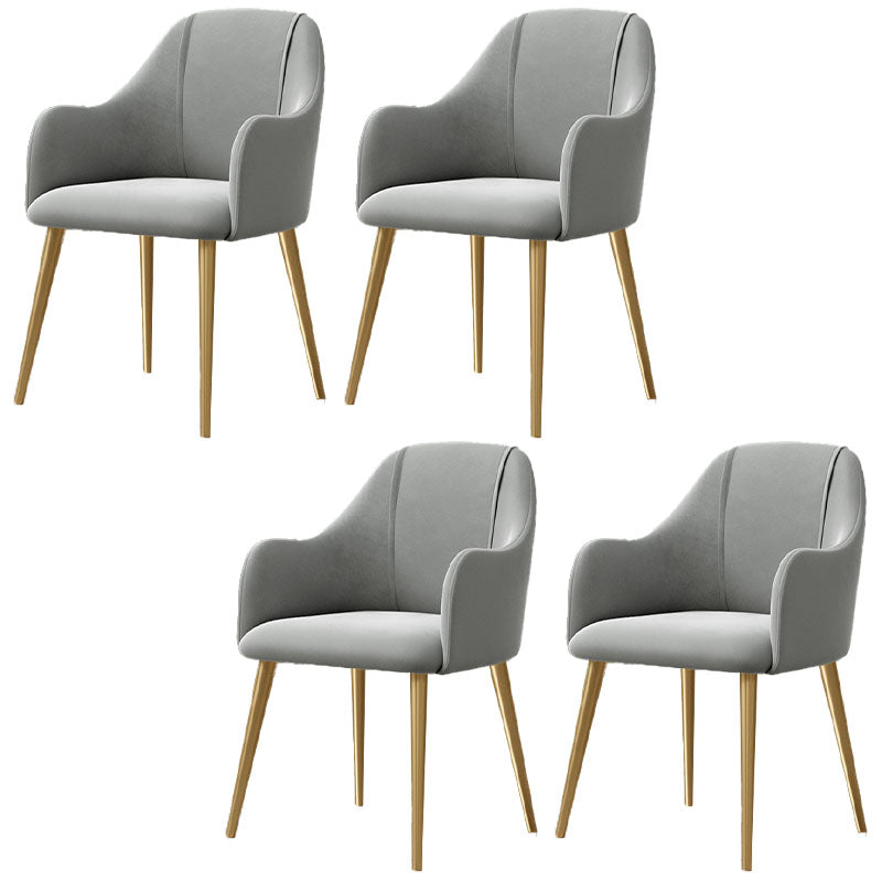 Nordic Style Metal Dining Room Chairs Upholstered Side Armchair for Restaurant Use Light Gray 4 Piece Set Clearhalo ' kitchen&dining_furn' 'Dining Chairs' 'Dining Tables & Seating' 'dining_chair' 'furn' 'furn_dining_chair' 'Furniture' 'furniture_dining_chair' 'Kitchen & Dining Furniture' 'kitchen' 4502175