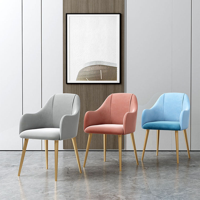 Nordic Style Metal Dining Room Chairs Upholstered Side Armchair for Restaurant Use Clearhalo ' kitchen&dining_furn' 'Dining Chairs' 'Dining Tables & Seating' 'dining_chair' 'furn' 'furn_dining_chair' 'Furniture' 'furniture_dining_chair' 'Kitchen & Dining Furniture' 'kitchen' 4502178