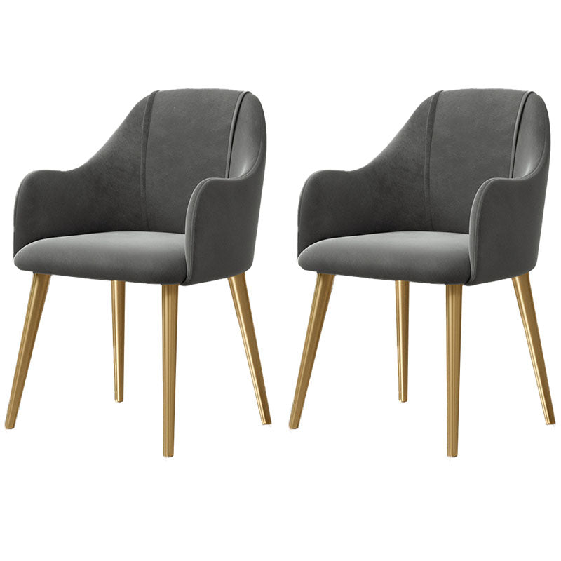 Nordic Style Metal Dining Room Chairs Upholstered Side Armchair for Restaurant Use Dark Gray 2 Piece Set Clearhalo ' kitchen&dining_furn' 'Dining Chairs' 'Dining Tables & Seating' 'dining_chair' 'furn' 'furn_dining_chair' 'Furniture' 'furniture_dining_chair' 'Kitchen & Dining Furniture' 'kitchen' 4502179