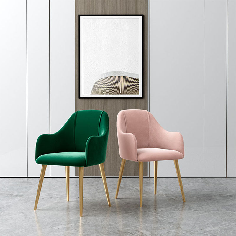 Nordic Style Metal Dining Room Chairs Upholstered Side Armchair for Restaurant Use Clearhalo ' kitchen&dining_furn' 'Dining Chairs' 'Dining Tables & Seating' 'dining_chair' 'furn' 'furn_dining_chair' 'Furniture' 'furniture_dining_chair' 'Kitchen & Dining Furniture' 'kitchen' 4502180