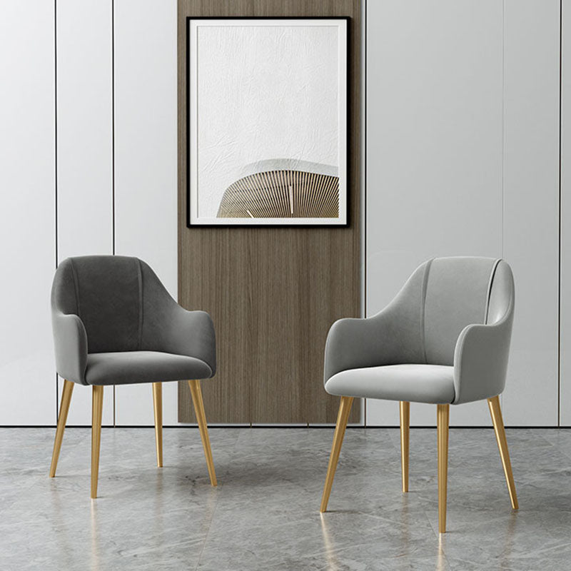 Nordic Style Metal Dining Room Chairs Upholstered Side Armchair for Restaurant Use Clearhalo ' kitchen&dining_furn' 'Dining Chairs' 'Dining Tables & Seating' 'dining_chair' 'furn' 'furn_dining_chair' 'Furniture' 'furniture_dining_chair' 'Kitchen & Dining Furniture' 'kitchen' 4502183