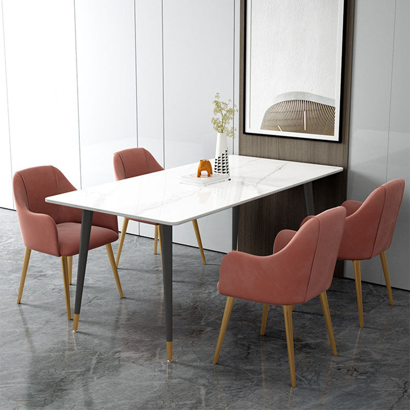 Nordic Style Metal Dining Room Chairs Upholstered Side Armchair for Restaurant Use Clearhalo ' kitchen&dining_furn' 'Dining Chairs' 'Dining Tables & Seating' 'dining_chair' 'furn' 'furn_dining_chair' 'Furniture' 'furniture_dining_chair' 'Kitchen & Dining Furniture' 'kitchen' 4502187