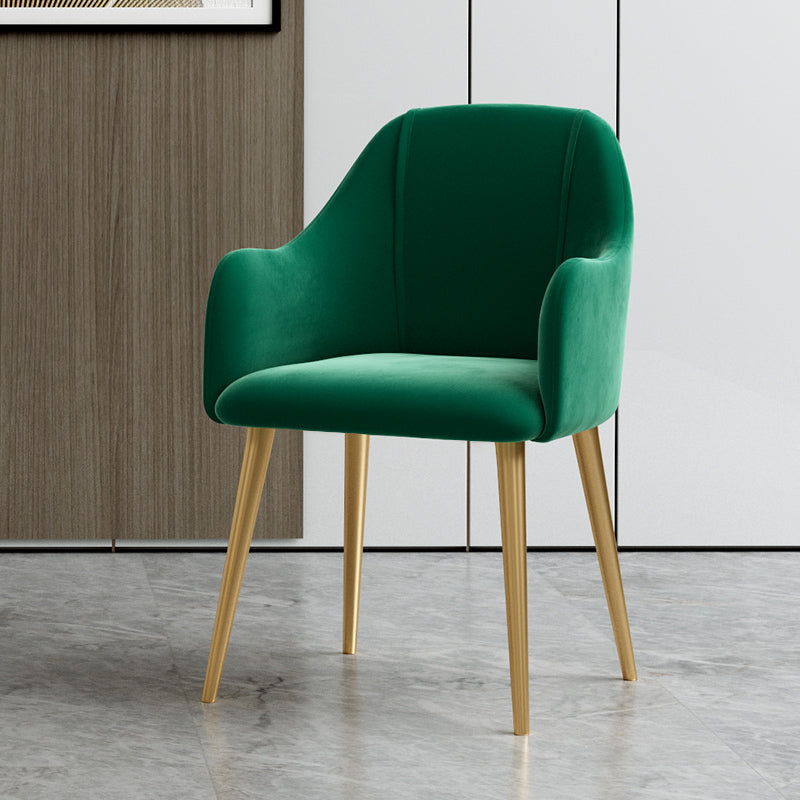 Nordic Style Metal Dining Room Chairs Upholstered Side Armchair for Restaurant Use Blackish Green 1 Piece Clearhalo ' kitchen&dining_furn' 'Dining Chairs' 'Dining Tables & Seating' 'dining_chair' 'furn' 'furn_dining_chair' 'Furniture' 'furniture_dining_chair' 'Kitchen & Dining Furniture' 'kitchen' 4502188