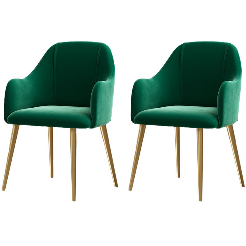 Nordic Style Metal Dining Room Chairs Upholstered Side Armchair for Restaurant Use Blackish Green 2 Piece Set Clearhalo ' kitchen&dining_furn' 'Dining Chairs' 'Dining Tables & Seating' 'dining_chair' 'furn' 'furn_dining_chair' 'Furniture' 'furniture_dining_chair' 'Kitchen & Dining Furniture' 'kitchen' 4502189
