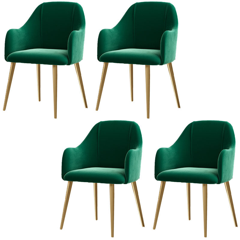 Nordic Style Metal Dining Room Chairs Upholstered Side Armchair for Restaurant Use Blackish Green 4 Piece Set Clearhalo ' kitchen&dining_furn' 'Dining Chairs' 'Dining Tables & Seating' 'dining_chair' 'furn' 'furn_dining_chair' 'Furniture' 'furniture_dining_chair' 'Kitchen & Dining Furniture' 'kitchen' 4502190