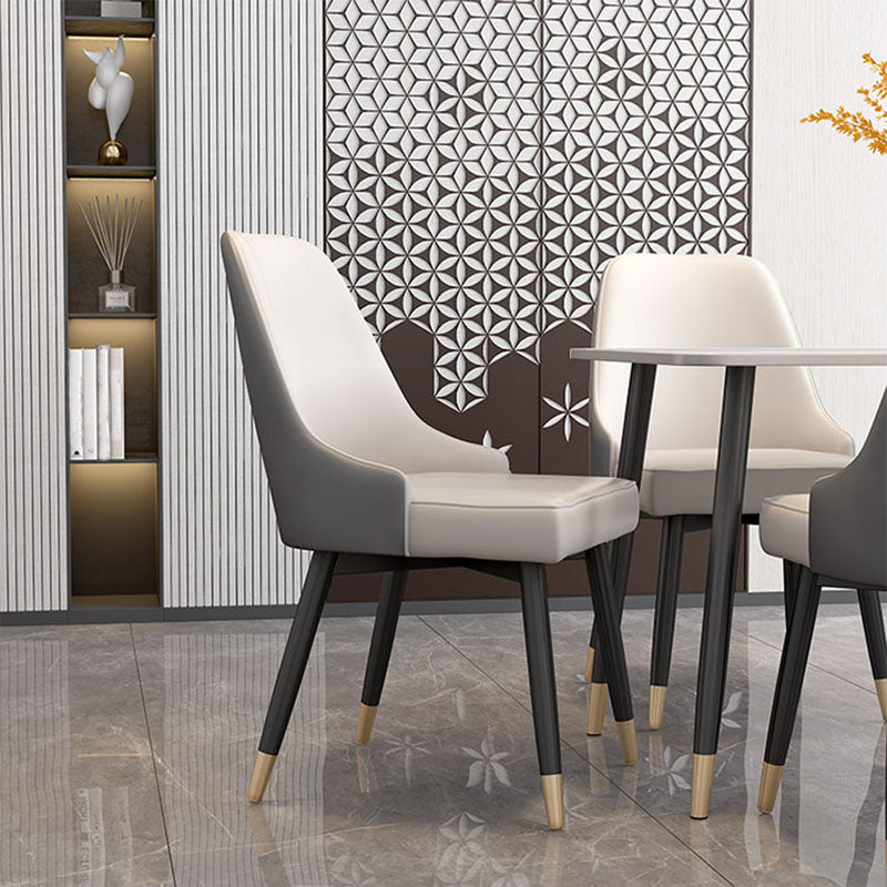 Scandinavian Design Upholstered Armless Dining Chairs Solid Back Dining Side Chair Clearhalo ' kitchen&dining_furn' 'Dining Chairs' 'Dining Tables & Seating' 'dining_chair' 'furn' 'furn_dining_chair' 'Furniture' 'furniture_dining_chair' 'Kitchen & Dining Furniture' 'kitchen' 4502195