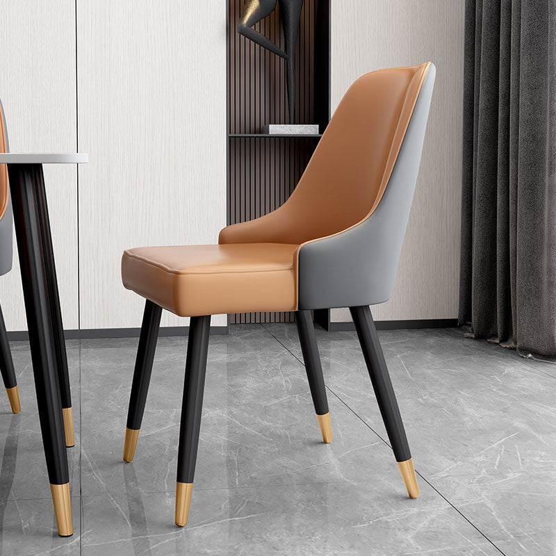 Scandinavian Design Upholstered Armless Dining Chairs Solid Back Dining Side Chair Clearhalo ' kitchen&dining_furn' 'Dining Chairs' 'Dining Tables & Seating' 'dining_chair' 'furn' 'furn_dining_chair' 'Furniture' 'furniture_dining_chair' 'Kitchen & Dining Furniture' 'kitchen' 4502198