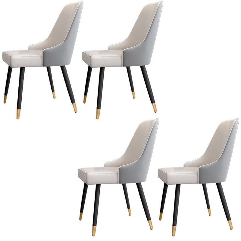 Scandinavian Design Upholstered Armless Dining Chairs Solid Back Dining Side Chair White 4 Piece Set Clearhalo ' kitchen&dining_furn' 'Dining Chairs' 'Dining Tables & Seating' 'dining_chair' 'furn' 'furn_dining_chair' 'Furniture' 'furniture_dining_chair' 'Kitchen & Dining Furniture' 'kitchen' 4502199