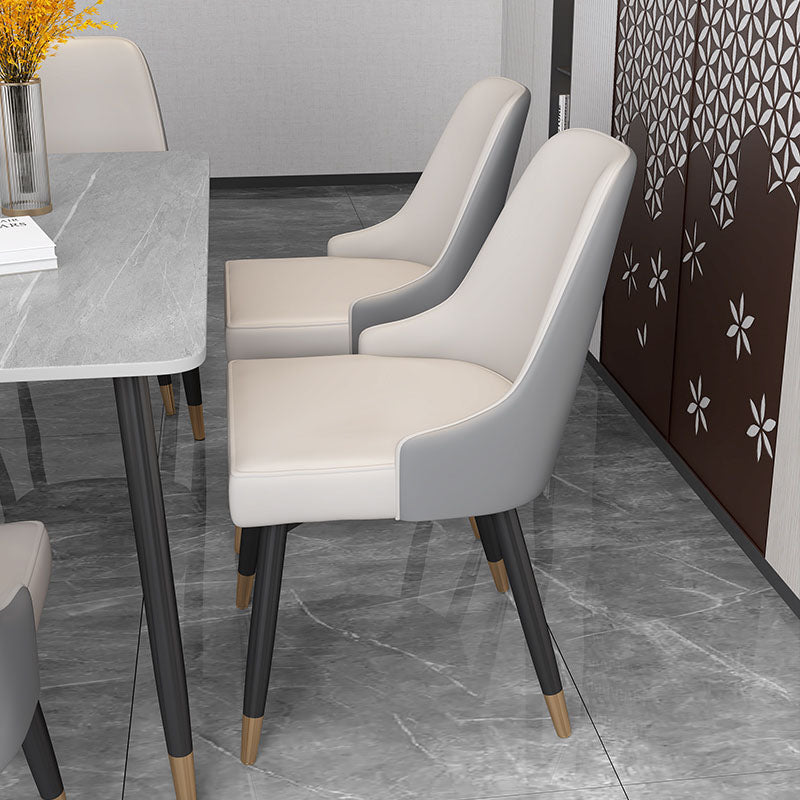 Scandinavian Design Upholstered Armless Dining Chairs Solid Back Dining Side Chair Clearhalo ' kitchen&dining_furn' 'Dining Chairs' 'Dining Tables & Seating' 'dining_chair' 'furn' 'furn_dining_chair' 'Furniture' 'furniture_dining_chair' 'Kitchen & Dining Furniture' 'kitchen' 4502200