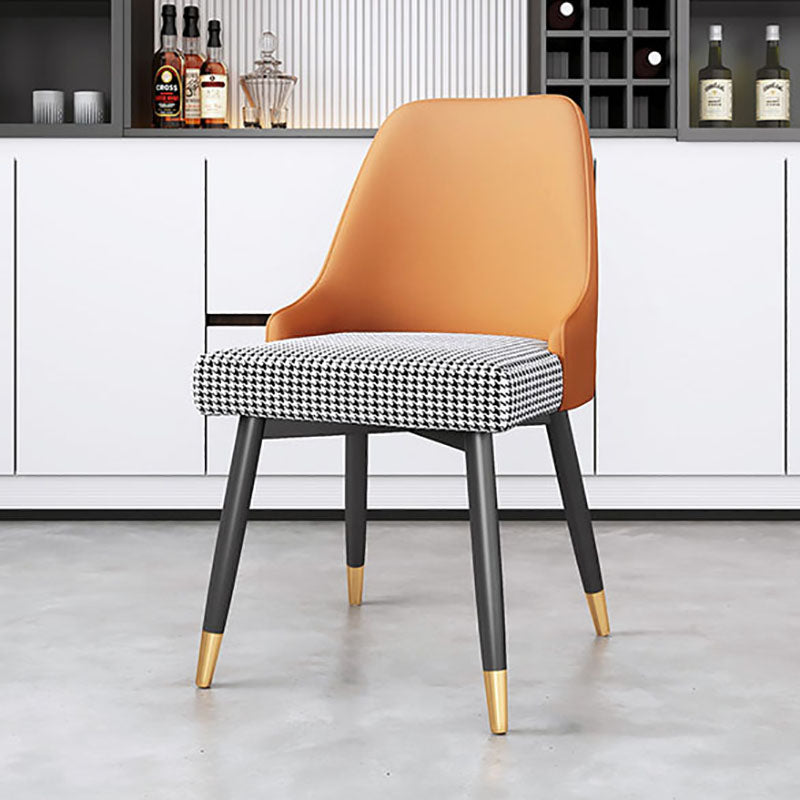 Scandinavian Design Upholstered Armless Dining Chairs Solid Back Dining Side Chair Black White 1 Piece Clearhalo ' kitchen&dining_furn' 'Dining Chairs' 'Dining Tables & Seating' 'dining_chair' 'furn' 'furn_dining_chair' 'Furniture' 'furniture_dining_chair' 'Kitchen & Dining Furniture' 'kitchen' 4502208
