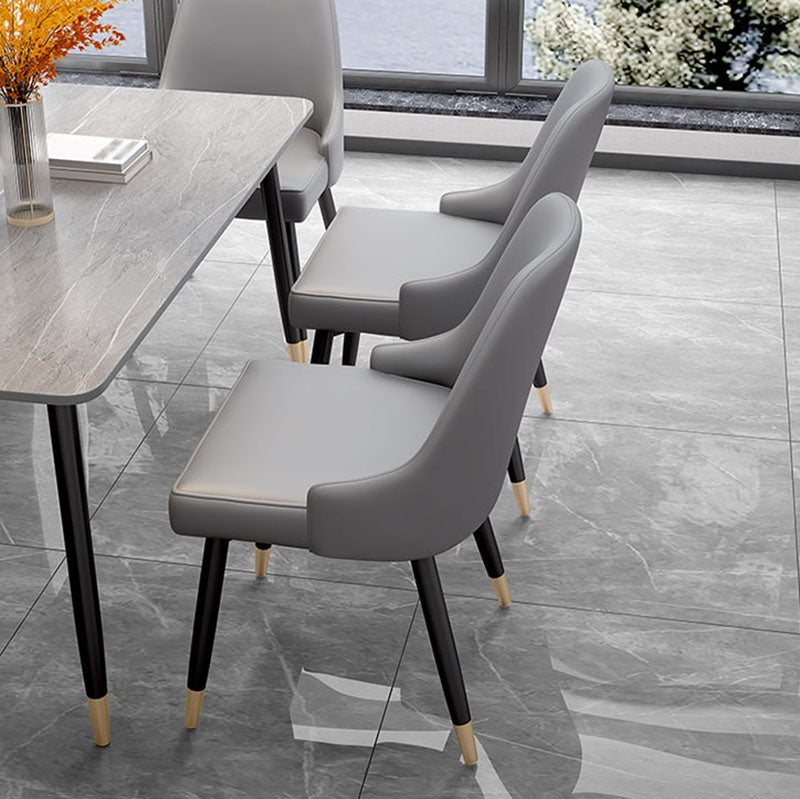 Scandinavian Design Upholstered Armless Dining Chairs Solid Back Dining Side Chair Clearhalo ' kitchen&dining_furn' 'Dining Chairs' 'Dining Tables & Seating' 'dining_chair' 'furn' 'furn_dining_chair' 'Furniture' 'furniture_dining_chair' 'Kitchen & Dining Furniture' 'kitchen' 4502213
