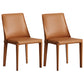 Designer Style Hotel Leather Side Chair Matte Finish Solid Back Dining Chair Orange 2 Piece Set Clearhalo ' kitchen&dining_furn' 'Dining Chairs' 'Dining Tables & Seating' 'dining_chair' 'furn' 'furn_dining_chair' 'Furniture' 'furniture_dining_chair' 'Kitchen & Dining Furniture' 'kitchen' 4502231