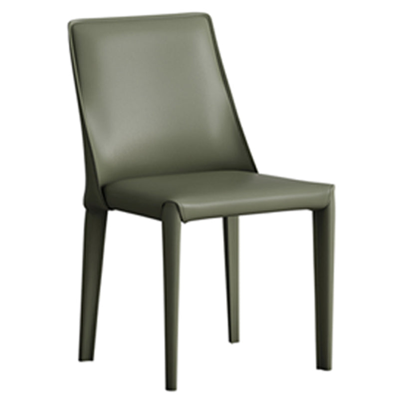Designer Style Hotel Leather Side Chair Matte Finish Solid Back Dining Chair Clearhalo ' kitchen&dining_furn' 'Dining Chairs' 'Dining Tables & Seating' 'dining_chair' 'furn' 'furn_dining_chair' 'Furniture' 'furniture_dining_chair' 'Kitchen & Dining Furniture' 'kitchen' 4502232