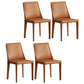 Designer Style Hotel Leather Side Chair Matte Finish Solid Back Dining Chair Orange 4 Piece Set Clearhalo ' kitchen&dining_furn' 'Dining Chairs' 'Dining Tables & Seating' 'dining_chair' 'furn' 'furn_dining_chair' 'Furniture' 'furniture_dining_chair' 'Kitchen & Dining Furniture' 'kitchen' 4502233