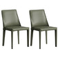 Designer Style Hotel Leather Side Chair Matte Finish Solid Back Dining Chair Green 2 Piece Set Clearhalo ' kitchen&dining_furn' 'Dining Chairs' 'Dining Tables & Seating' 'dining_chair' 'furn' 'furn_dining_chair' 'Furniture' 'furniture_dining_chair' 'Kitchen & Dining Furniture' 'kitchen' 4502237