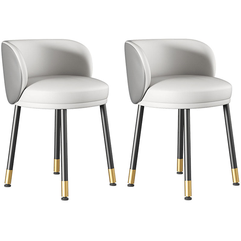 Scandinavian Design Solid Back Armless Dining Chairs Upholstered Side Chairs Grey 2 Piece Set Clearhalo ' kitchen&dining_furn' 'Dining Chairs' 'Dining Tables & Seating' 'dining_chair' 'furn' 'furn_dining_chair' 'Furniture' 'furniture_dining_chair' 'Kitchen & Dining Furniture' 'kitchen' 4502253