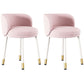 Scandinavian Design Solid Back Armless Dining Chairs Upholstered Side Chairs Pink 2 Piece Set Clearhalo ' kitchen&dining_furn' 'Dining Chairs' 'Dining Tables & Seating' 'dining_chair' 'furn' 'furn_dining_chair' 'Furniture' 'furniture_dining_chair' 'Kitchen & Dining Furniture' 'kitchen' 4502258