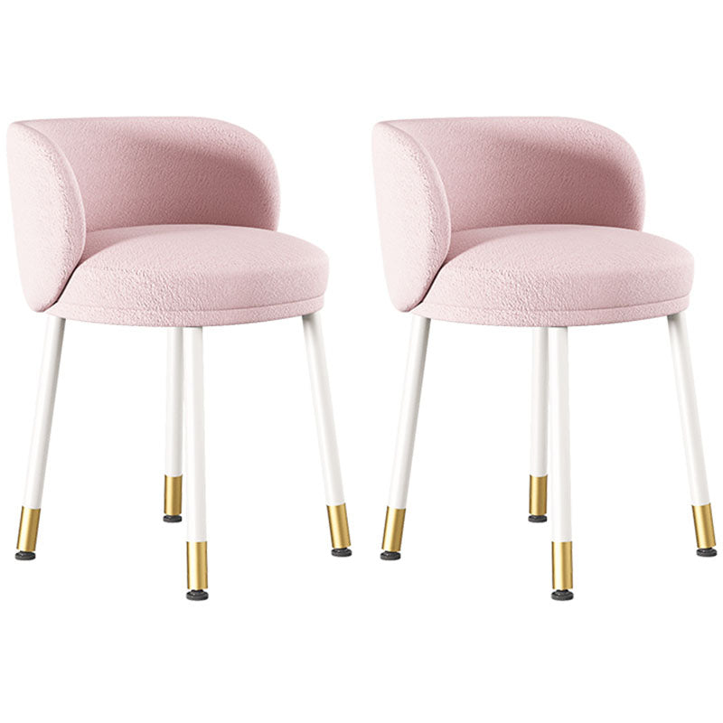 Scandinavian Design Solid Back Armless Dining Chairs Upholstered Side Chairs Pink 2 Piece Set Clearhalo ' kitchen&dining_furn' 'Dining Chairs' 'Dining Tables & Seating' 'dining_chair' 'furn' 'furn_dining_chair' 'Furniture' 'furniture_dining_chair' 'Kitchen & Dining Furniture' 'kitchen' 4502258