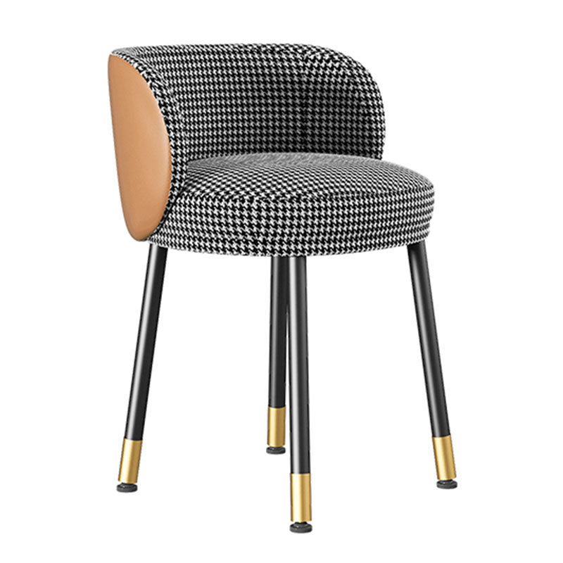 Scandinavian Design Solid Back Armless Dining Chairs Upholstered Side Chairs Black White 1 Piece Clearhalo ' kitchen&dining_furn' 'Dining Chairs' 'Dining Tables & Seating' 'dining_chair' 'furn' 'furn_dining_chair' 'Furniture' 'furniture_dining_chair' 'Kitchen & Dining Furniture' 'kitchen' 4502262