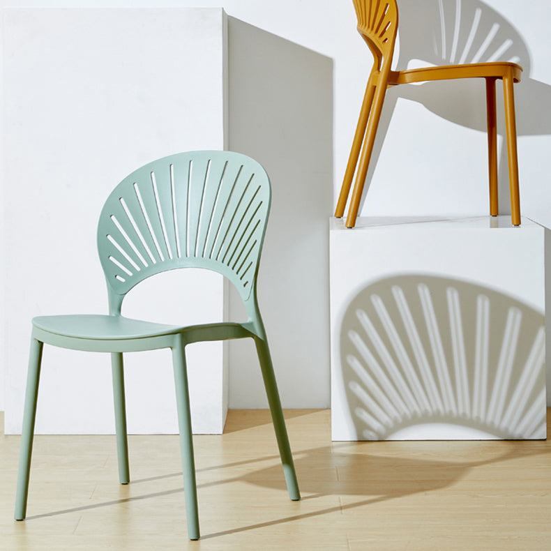 Scandinavian Plastic Kitchen Dining Room Side Chair Open Back Chair Clearhalo ' kitchen&dining_furn' 'Dining Chairs' 'Dining Tables & Seating' 'dining_chair' 'furn' 'furn_dining_chair' 'Furniture' 'furniture_dining_chair' 'Kitchen & Dining Furniture' 'kitchen' 4502266