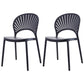 Scandinavian Plastic Kitchen Dining Room Side Chair Open Back Chair Black 2 Piece Set Clearhalo ' kitchen&dining_furn' 'Dining Chairs' 'Dining Tables & Seating' 'dining_chair' 'furn' 'furn_dining_chair' 'Furniture' 'furniture_dining_chair' 'Kitchen & Dining Furniture' 'kitchen' 4502269