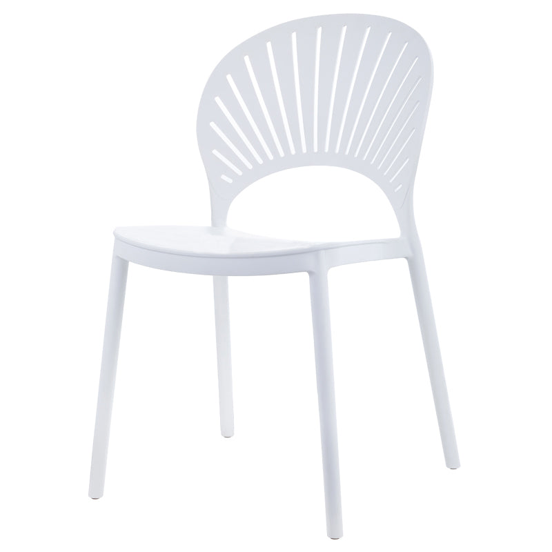 Scandinavian Plastic Kitchen Dining Room Side Chair Open Back Chair White 1 Piece Clearhalo ' kitchen&dining_furn' 'Dining Chairs' 'Dining Tables & Seating' 'dining_chair' 'furn' 'furn_dining_chair' 'Furniture' 'furniture_dining_chair' 'Kitchen & Dining Furniture' 'kitchen' 4502279