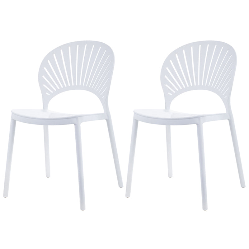 Scandinavian Plastic Kitchen Dining Room Side Chair Open Back Chair White 2 Piece Set Clearhalo ' kitchen&dining_furn' 'Dining Chairs' 'Dining Tables & Seating' 'dining_chair' 'furn' 'furn_dining_chair' 'Furniture' 'furniture_dining_chair' 'Kitchen & Dining Furniture' 'kitchen' 4502280