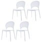 Scandinavian Plastic Kitchen Dining Room Side Chair Open Back Chair White 4 Piece Set Clearhalo ' kitchen&dining_furn' 'Dining Chairs' 'Dining Tables & Seating' 'dining_chair' 'furn' 'furn_dining_chair' 'Furniture' 'furniture_dining_chair' 'Kitchen & Dining Furniture' 'kitchen' 4502283