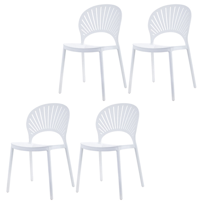 Scandinavian Plastic Kitchen Dining Room Side Chair Open Back Chair White 4 Piece Set Clearhalo ' kitchen&dining_furn' 'Dining Chairs' 'Dining Tables & Seating' 'dining_chair' 'furn' 'furn_dining_chair' 'Furniture' 'furniture_dining_chair' 'Kitchen & Dining Furniture' 'kitchen' 4502283