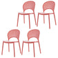 Scandinavian Plastic Kitchen Dining Room Side Chair Open Back Chair Red 4 Piece Set Clearhalo ' kitchen&dining_furn' 'Dining Chairs' 'Dining Tables & Seating' 'dining_chair' 'furn' 'furn_dining_chair' 'Furniture' 'furniture_dining_chair' 'Kitchen & Dining Furniture' 'kitchen' 4502289