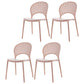 Scandinavian Plastic Kitchen Dining Room Side Chair Open Back Chair Pink 4 Piece Set Clearhalo ' kitchen&dining_furn' 'Dining Chairs' 'Dining Tables & Seating' 'dining_chair' 'furn' 'furn_dining_chair' 'Furniture' 'furniture_dining_chair' 'Kitchen & Dining Furniture' 'kitchen' 4502293