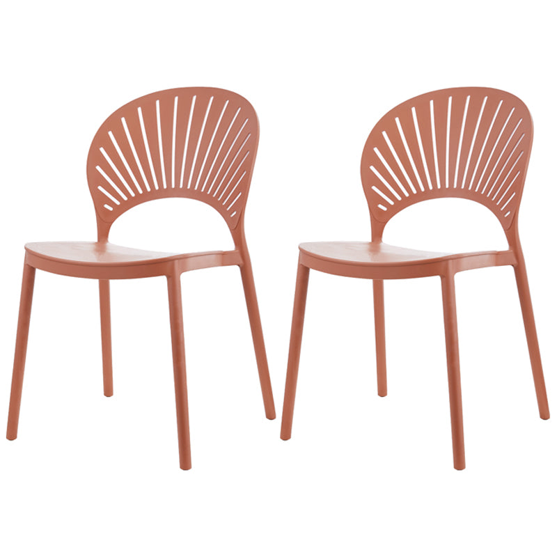 Scandinavian Plastic Kitchen Dining Room Side Chair Open Back Chair Brown 2 Piece Set Clearhalo ' kitchen&dining_furn' 'Dining Chairs' 'Dining Tables & Seating' 'dining_chair' 'furn' 'furn_dining_chair' 'Furniture' 'furniture_dining_chair' 'Kitchen & Dining Furniture' 'kitchen' 4502295