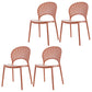 Scandinavian Plastic Kitchen Dining Room Side Chair Open Back Chair Brown 4 Piece Set Clearhalo ' kitchen&dining_furn' 'Dining Chairs' 'Dining Tables & Seating' 'dining_chair' 'furn' 'furn_dining_chair' 'Furniture' 'furniture_dining_chair' 'Kitchen & Dining Furniture' 'kitchen' 4502296