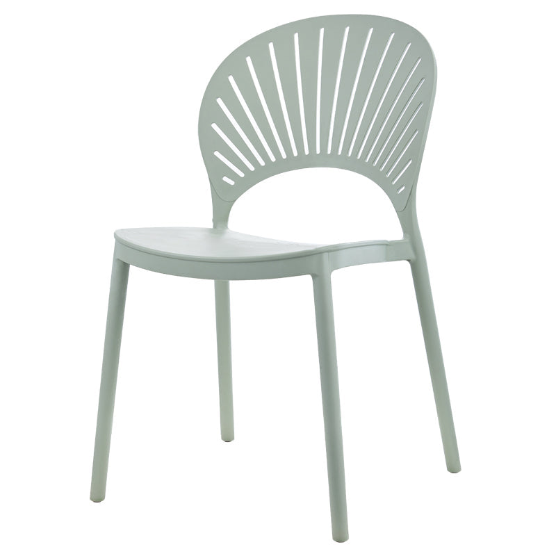 Scandinavian Plastic Kitchen Dining Room Side Chair Open Back Chair Green 1 Piece Clearhalo ' kitchen&dining_furn' 'Dining Chairs' 'Dining Tables & Seating' 'dining_chair' 'furn' 'furn_dining_chair' 'Furniture' 'furniture_dining_chair' 'Kitchen & Dining Furniture' 'kitchen' 4502297