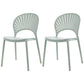 Scandinavian Plastic Kitchen Dining Room Side Chair Open Back Chair Green 2 Piece Set Clearhalo ' kitchen&dining_furn' 'Dining Chairs' 'Dining Tables & Seating' 'dining_chair' 'furn' 'furn_dining_chair' 'Furniture' 'furniture_dining_chair' 'Kitchen & Dining Furniture' 'kitchen' 4502298