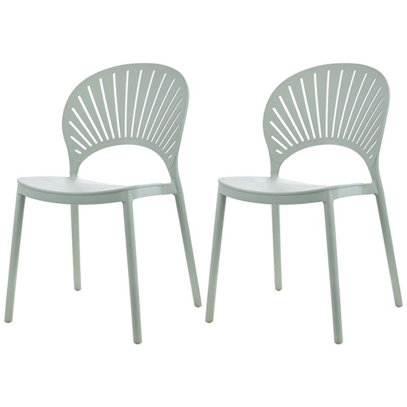 Scandinavian Plastic Kitchen Dining Room Side Chair Open Back Chair Green 2 Piece Set Clearhalo ' kitchen&dining_furn' 'Dining Chairs' 'Dining Tables & Seating' 'dining_chair' 'furn' 'furn_dining_chair' 'Furniture' 'furniture_dining_chair' 'Kitchen & Dining Furniture' 'kitchen' 4502298