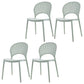 Scandinavian Plastic Kitchen Dining Room Side Chair Open Back Chair Green 4 Piece Set Clearhalo ' kitchen&dining_furn' 'Dining Chairs' 'Dining Tables & Seating' 'dining_chair' 'furn' 'furn_dining_chair' 'Furniture' 'furniture_dining_chair' 'Kitchen & Dining Furniture' 'kitchen' 4502299