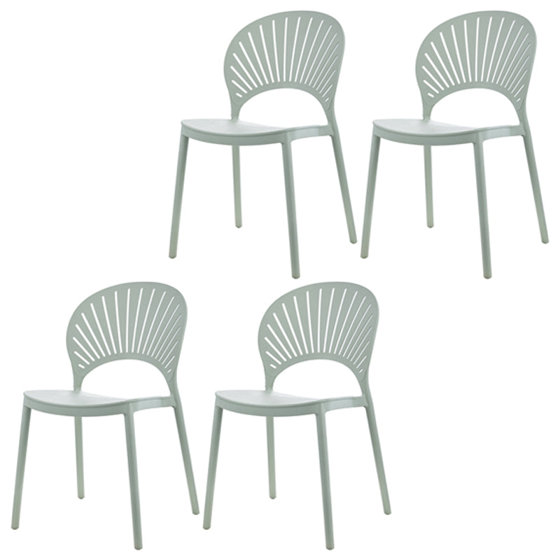 Scandinavian Plastic Kitchen Dining Room Side Chair Open Back Chair Green 4 Piece Set Clearhalo ' kitchen&dining_furn' 'Dining Chairs' 'Dining Tables & Seating' 'dining_chair' 'furn' 'furn_dining_chair' 'Furniture' 'furniture_dining_chair' 'Kitchen & Dining Furniture' 'kitchen' 4502299