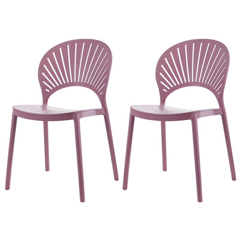 Scandinavian Plastic Kitchen Dining Room Side Chair Open Back Chair Purple 2 Piece Set Clearhalo ' kitchen&dining_furn' 'Dining Chairs' 'Dining Tables & Seating' 'dining_chair' 'furn' 'furn_dining_chair' 'Furniture' 'furniture_dining_chair' 'Kitchen & Dining Furniture' 'kitchen' 4502301