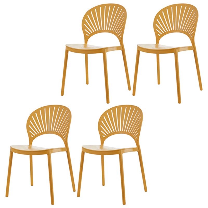 Scandinavian Plastic Kitchen Dining Room Side Chair Open Back Chair Ginger 4 Piece Set Clearhalo ' kitchen&dining_furn' 'Dining Chairs' 'Dining Tables & Seating' 'dining_chair' 'furn' 'furn_dining_chair' 'Furniture' 'furniture_dining_chair' 'Kitchen & Dining Furniture' 'kitchen' 4502311