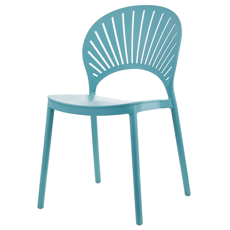 Scandinavian Plastic Kitchen Dining Room Side Chair Open Back Chair Lake Green 1 Piece Clearhalo ' kitchen&dining_furn' 'Dining Chairs' 'Dining Tables & Seating' 'dining_chair' 'furn' 'furn_dining_chair' 'Furniture' 'furniture_dining_chair' 'Kitchen & Dining Furniture' 'kitchen' 4502312