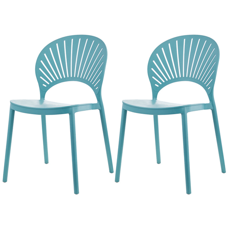 Scandinavian Plastic Kitchen Dining Room Side Chair Open Back Chair Lake Green 2 Piece Set Clearhalo ' kitchen&dining_furn' 'Dining Chairs' 'Dining Tables & Seating' 'dining_chair' 'furn' 'furn_dining_chair' 'Furniture' 'furniture_dining_chair' 'Kitchen & Dining Furniture' 'kitchen' 4502313
