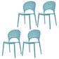 Scandinavian Plastic Kitchen Dining Room Side Chair Open Back Chair Lake Green 4 Piece Set Clearhalo ' kitchen&dining_furn' 'Dining Chairs' 'Dining Tables & Seating' 'dining_chair' 'furn' 'furn_dining_chair' 'Furniture' 'furniture_dining_chair' 'Kitchen & Dining Furniture' 'kitchen' 4502314