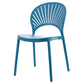 Scandinavian Plastic Kitchen Dining Room Side Chair Open Back Chair Peacock Blue 1 Piece Clearhalo ' kitchen&dining_furn' 'Dining Chairs' 'Dining Tables & Seating' 'dining_chair' 'furn' 'furn_dining_chair' 'Furniture' 'furniture_dining_chair' 'Kitchen & Dining Furniture' 'kitchen' 4502315