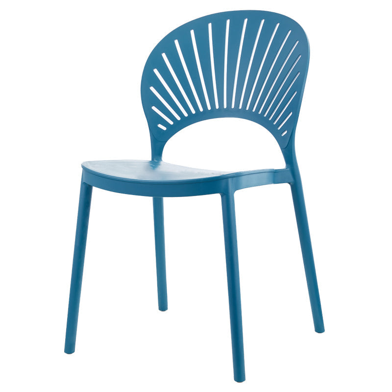 Scandinavian Plastic Kitchen Dining Room Side Chair Open Back Chair Peacock Blue 1 Piece Clearhalo ' kitchen&dining_furn' 'Dining Chairs' 'Dining Tables & Seating' 'dining_chair' 'furn' 'furn_dining_chair' 'Furniture' 'furniture_dining_chair' 'Kitchen & Dining Furniture' 'kitchen' 4502315