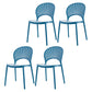 Scandinavian Plastic Kitchen Dining Room Side Chair Open Back Chair Peacock Blue 4 Piece Set Clearhalo ' kitchen&dining_furn' 'Dining Chairs' 'Dining Tables & Seating' 'dining_chair' 'furn' 'furn_dining_chair' 'Furniture' 'furniture_dining_chair' 'Kitchen & Dining Furniture' 'kitchen' 4502317