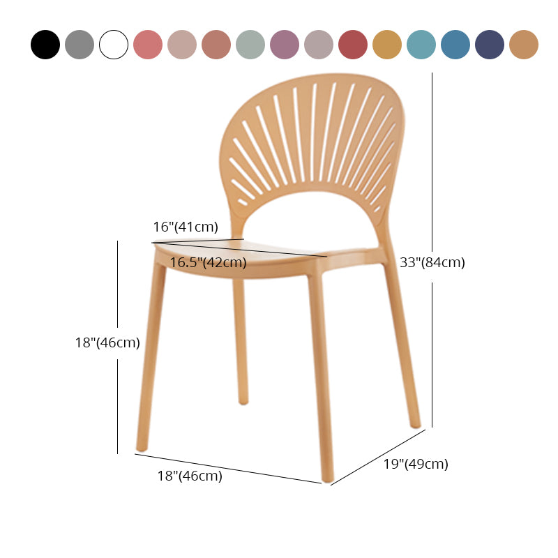 Scandinavian Plastic Kitchen Dining Room Side Chair Open Back Chair Clearhalo ' kitchen&dining_furn' 'Dining Chairs' 'Dining Tables & Seating' 'dining_chair' 'furn' 'furn_dining_chair' 'Furniture' 'furniture_dining_chair' 'Kitchen & Dining Furniture' 'kitchen' 4502324