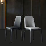 Contemporary Dining Armless Chair Matte Finish Leather Curved Parsons Chair Clearhalo ' kitchen&dining_furn' 'Dining Chairs' 'Dining Tables & Seating' 'dining_chair' 'furn' 'furn_dining_chair' 'Furniture' 'furniture_dining_chair' 'Kitchen & Dining Furniture' 'kitchen' 4502330