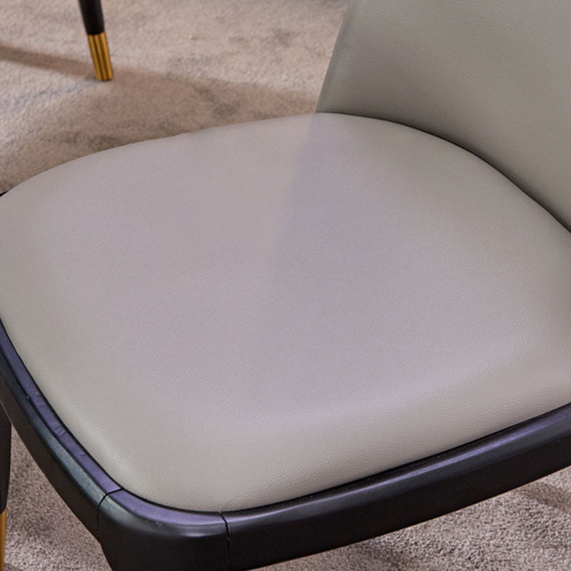 Contemporary Dining Armless Chair Matte Finish Leather Curved Parsons Chair Clearhalo ' kitchen&dining_furn' 'Dining Chairs' 'Dining Tables & Seating' 'dining_chair' 'furn' 'furn_dining_chair' 'Furniture' 'furniture_dining_chair' 'Kitchen & Dining Furniture' 'kitchen' 4502338